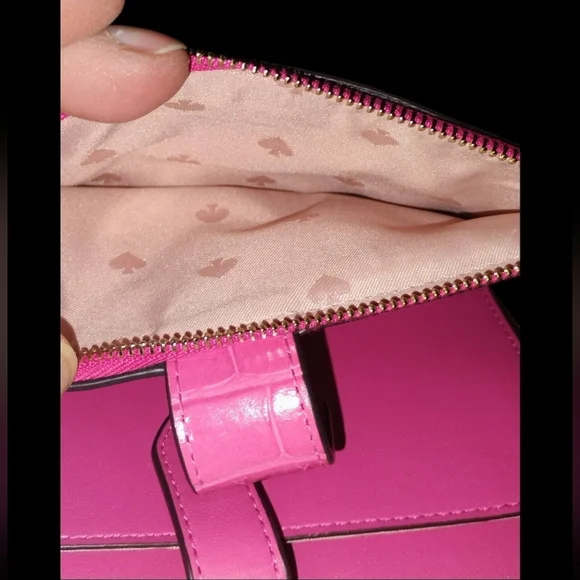 Kate Spade Pink Croc Embossed Bifold Wallet - Picture 9 of 9
